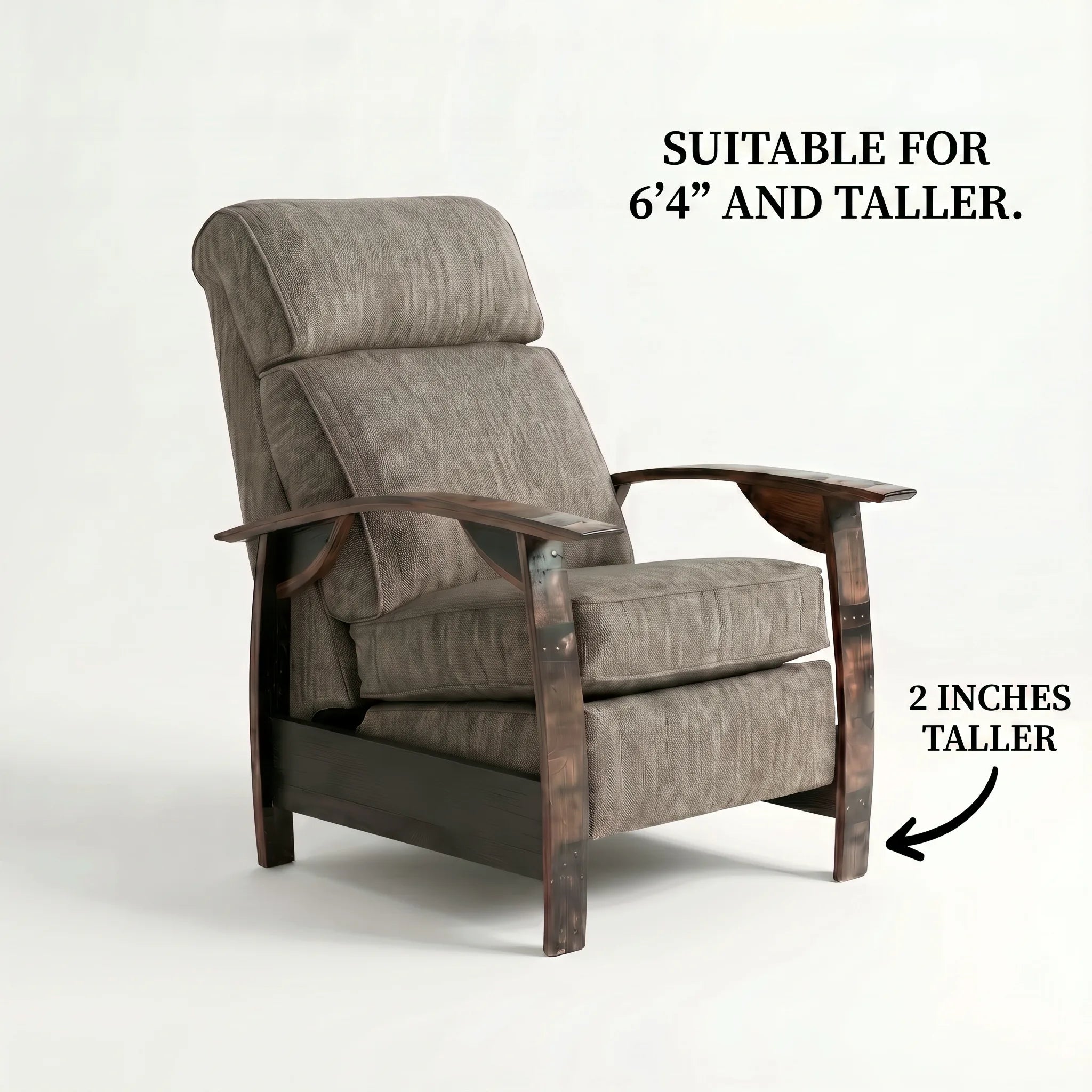 Big & Tall Whiskey Barrel Recliner - Coffee Plush Fabric