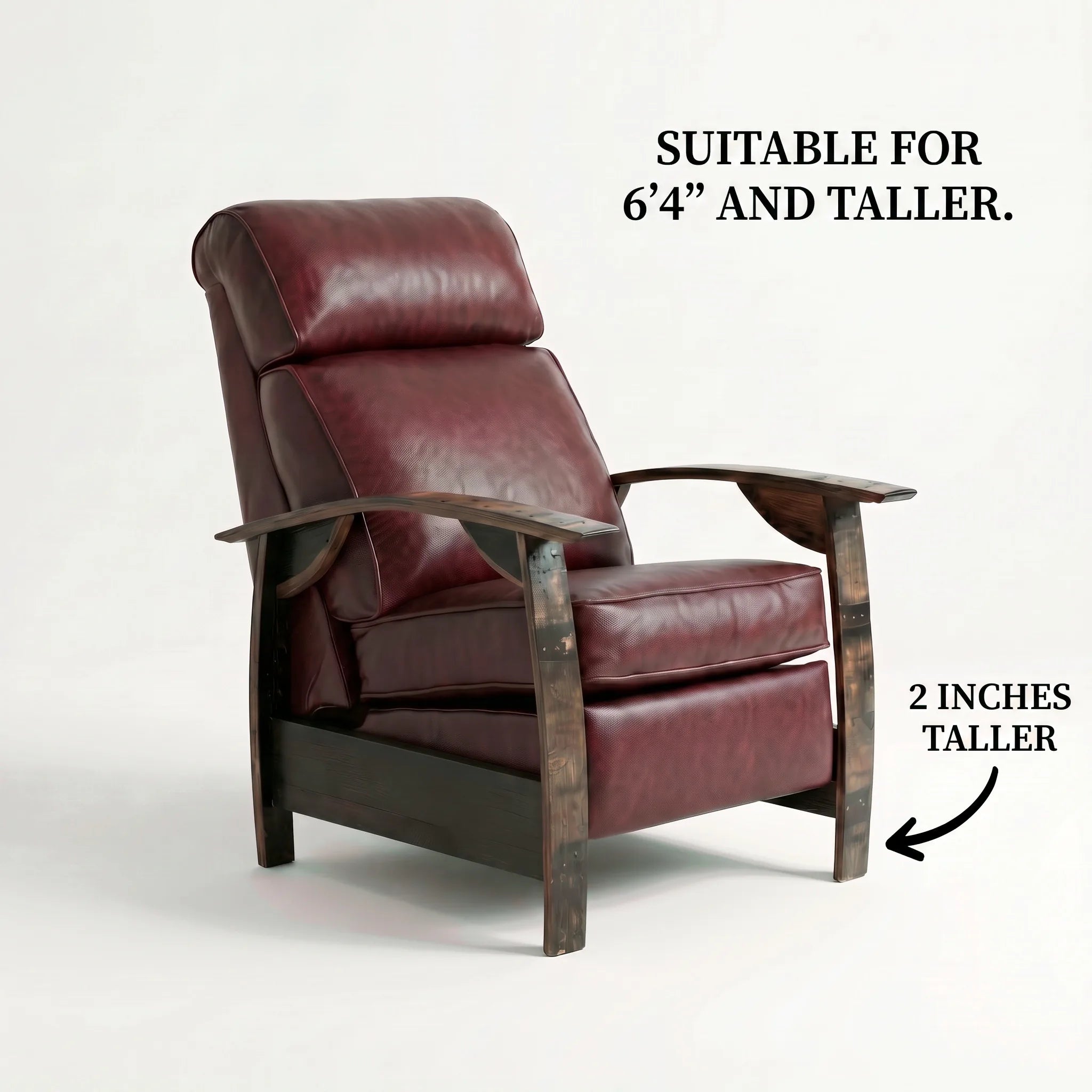 Big & Tall Whiskey Barrel Recliner - Saloon Oxblood