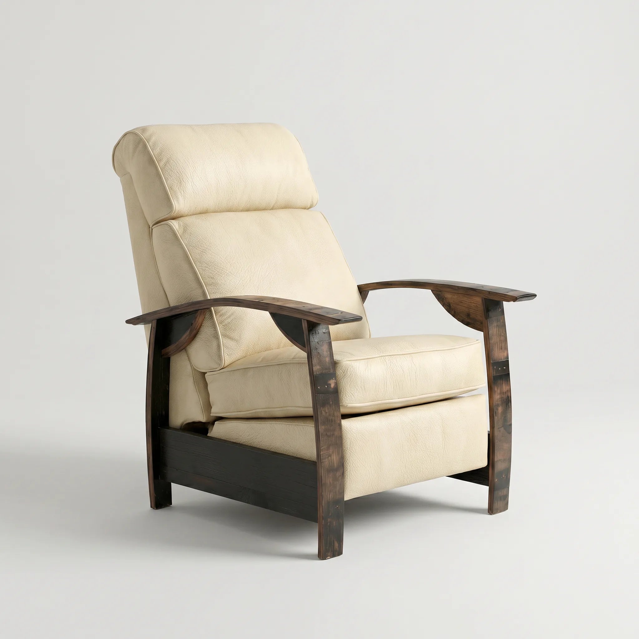 Whiskey Barrel Recliner - Saloon French Vanilla