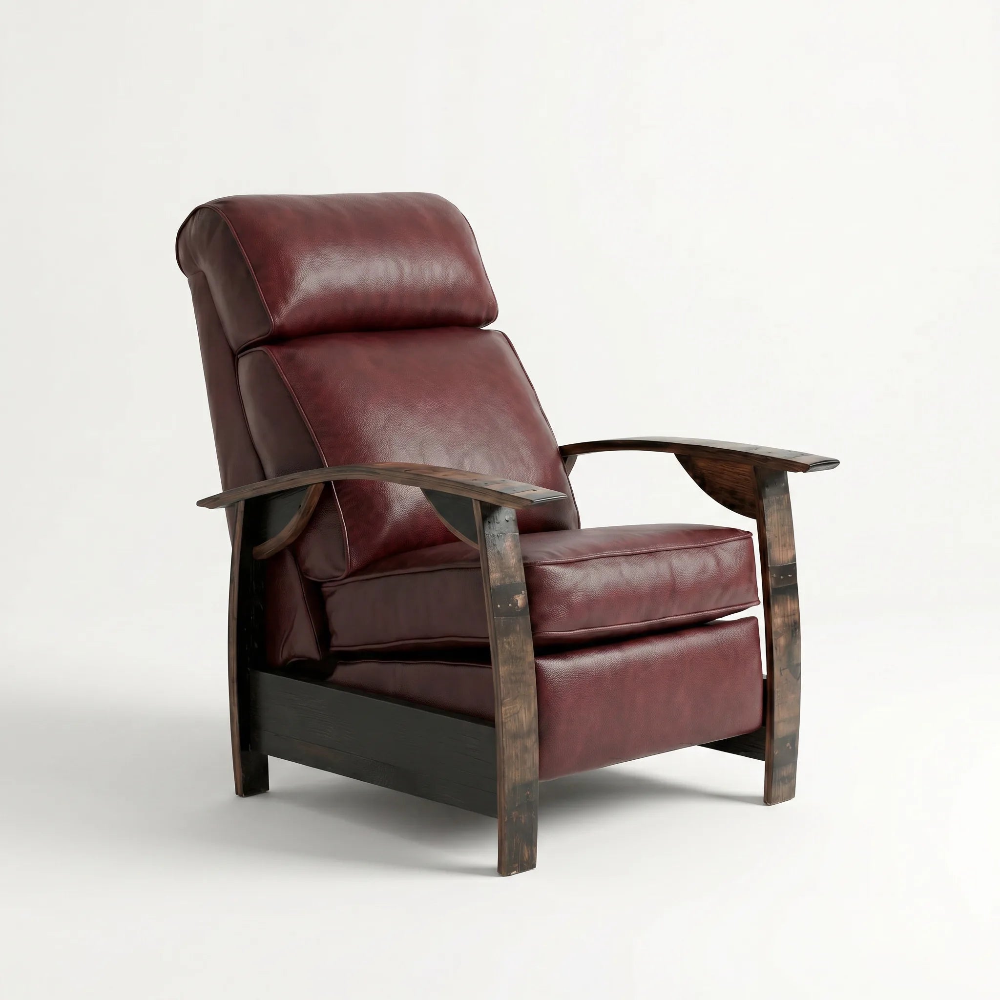 Whiskey Barrel Recliner - Saloon Oxblood