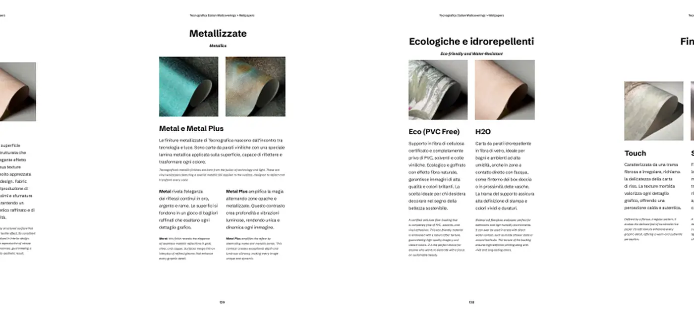 Tecnografica wallpaper finishes from the Anthology catalog