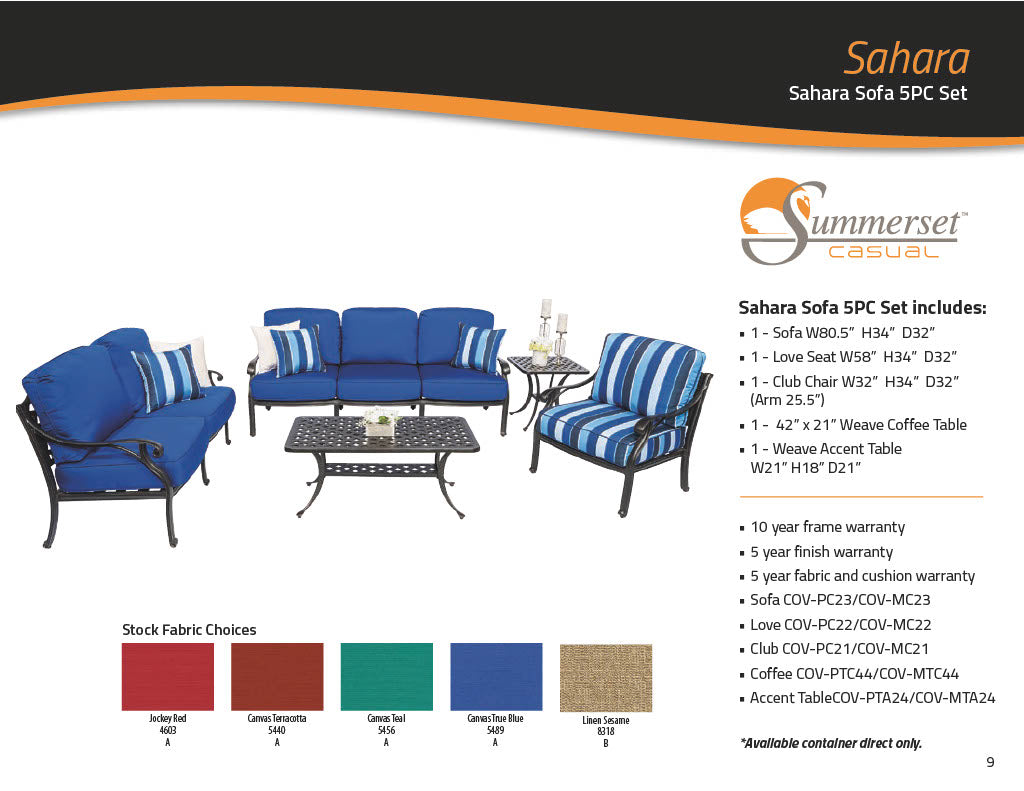 Summerset Sahara outdoor setting