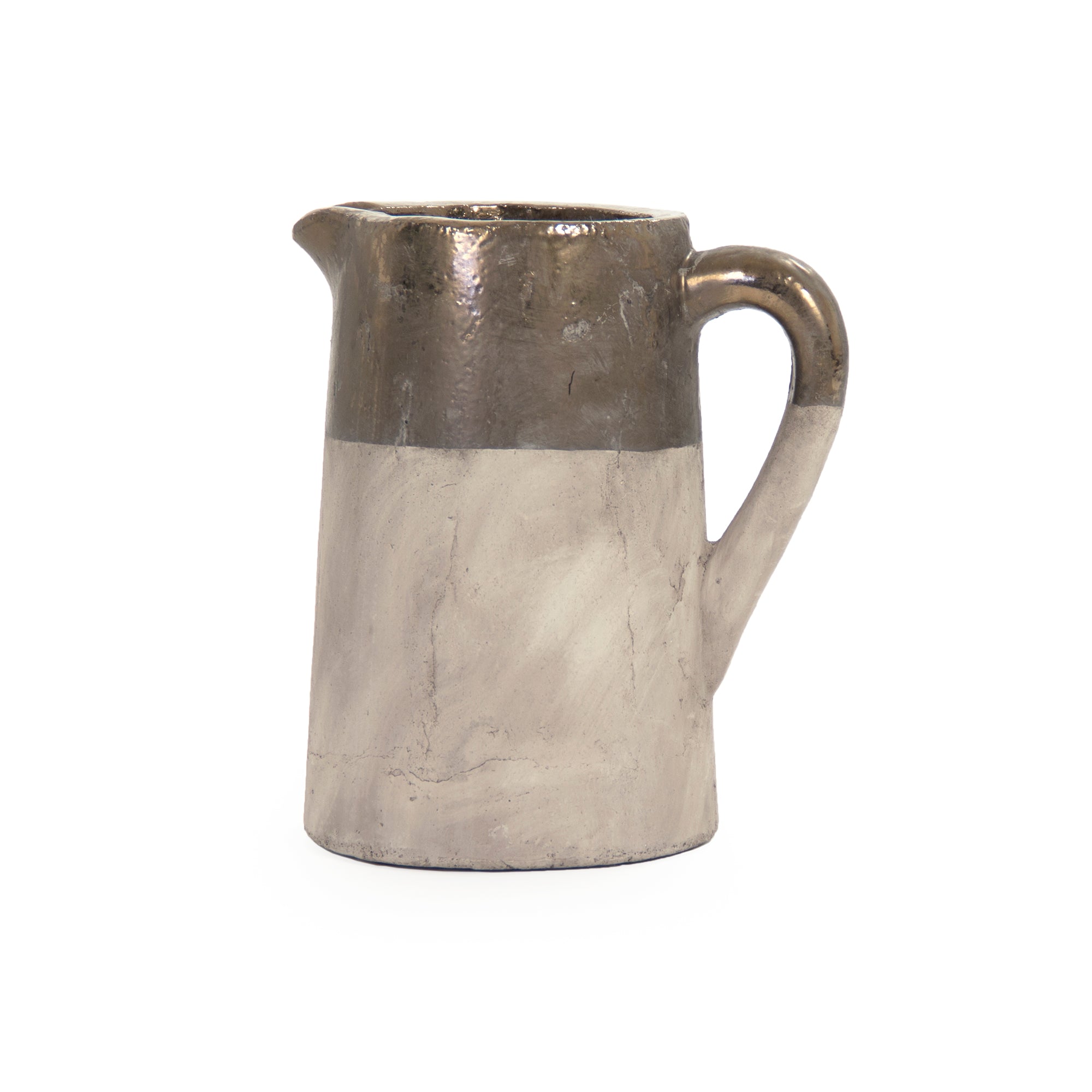 Two-Tone Glazed Ceramic Decorative Pitcher
