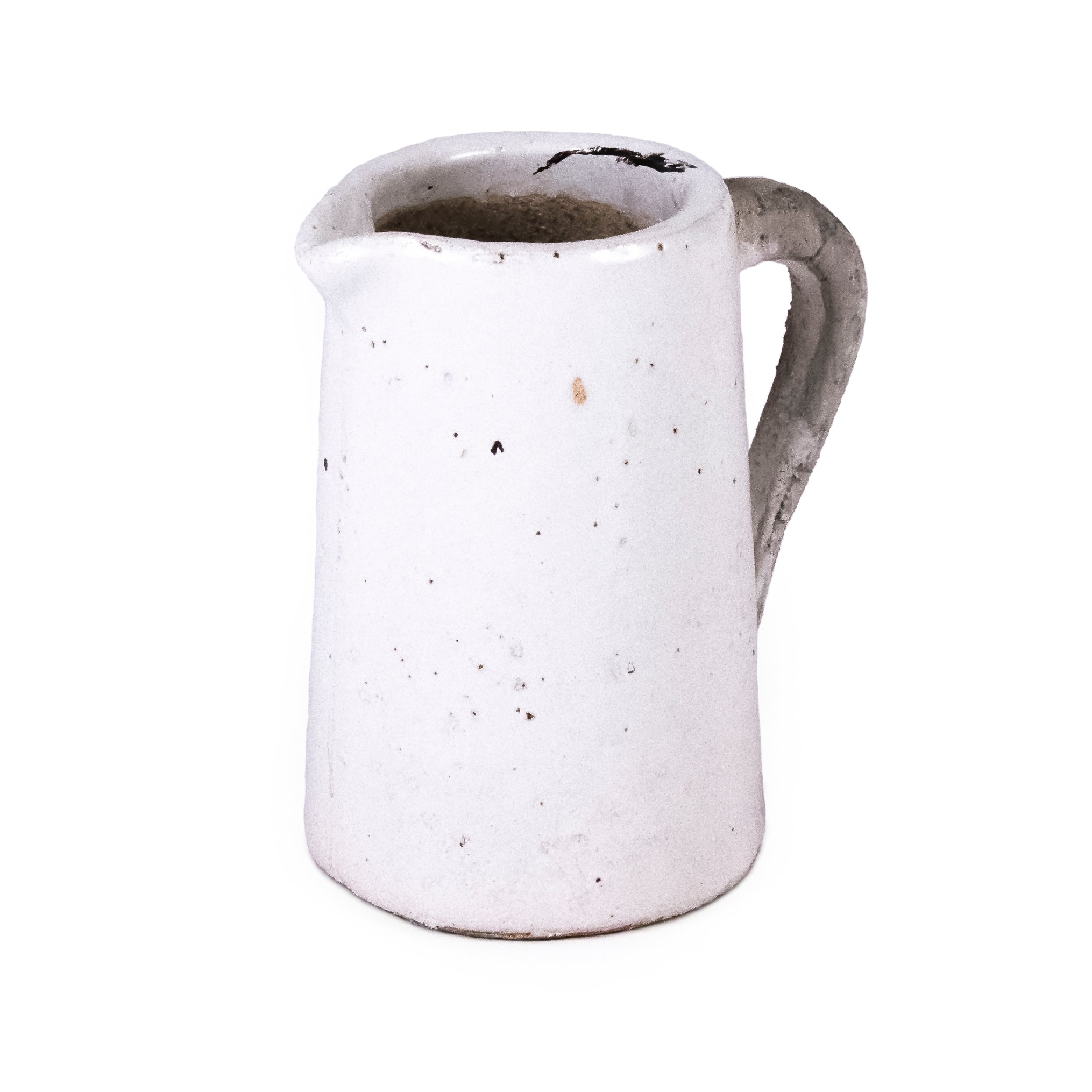 Antique White Ceramic Decorative Pitcher