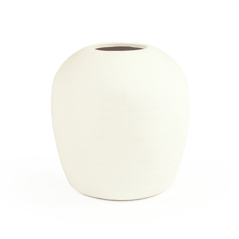 Elio Matte White Ceramic Vase