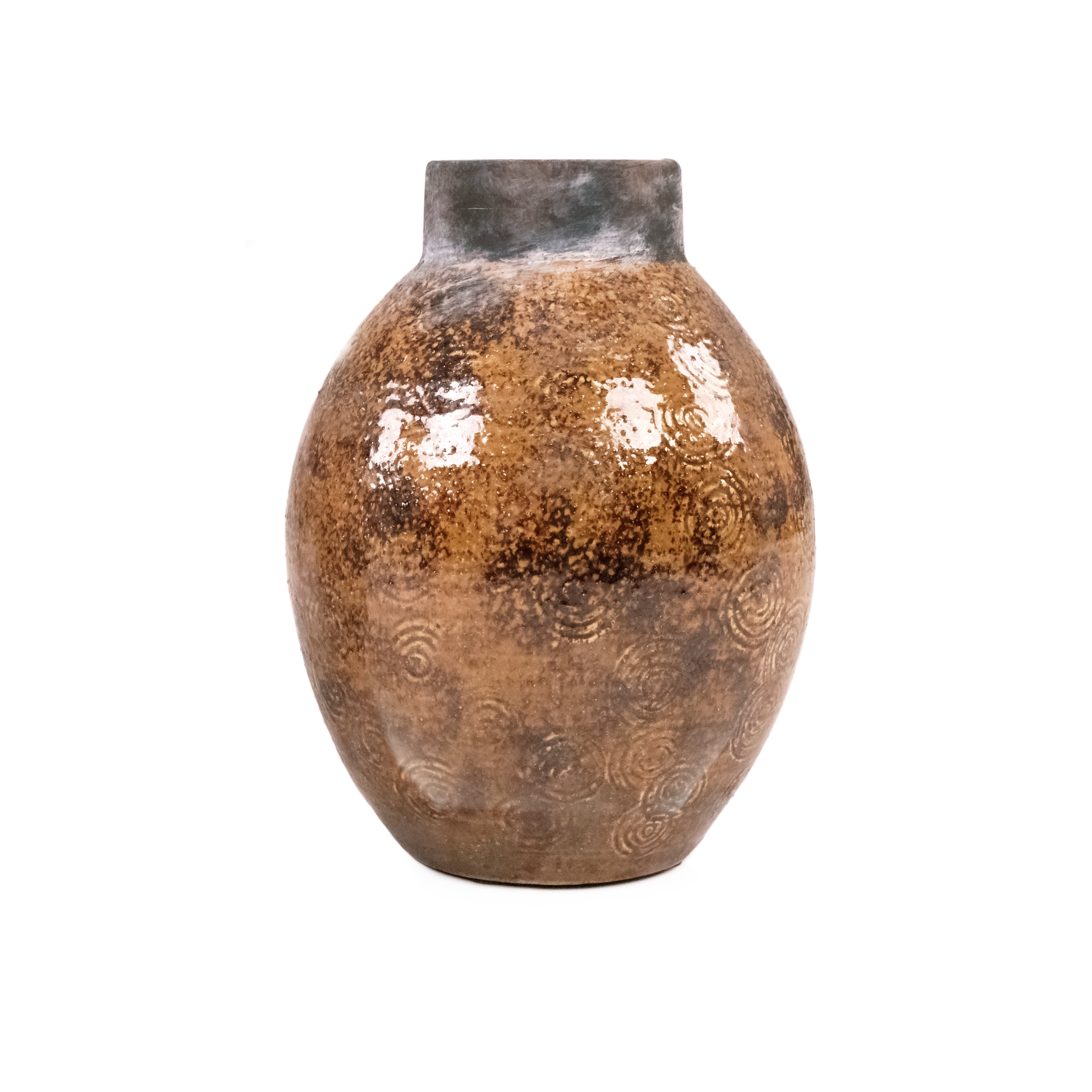 Antique Amber Glaze Ceramic Vase