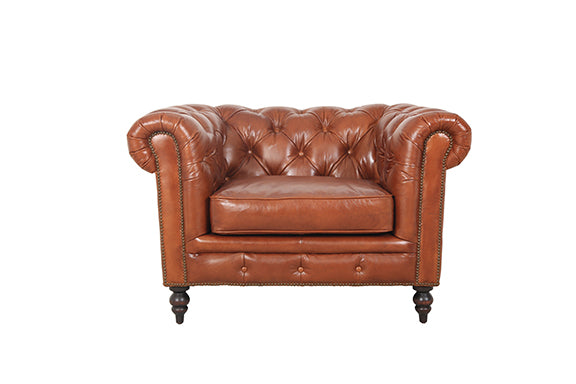 Arthur Chesterfield Leather Arm Chair