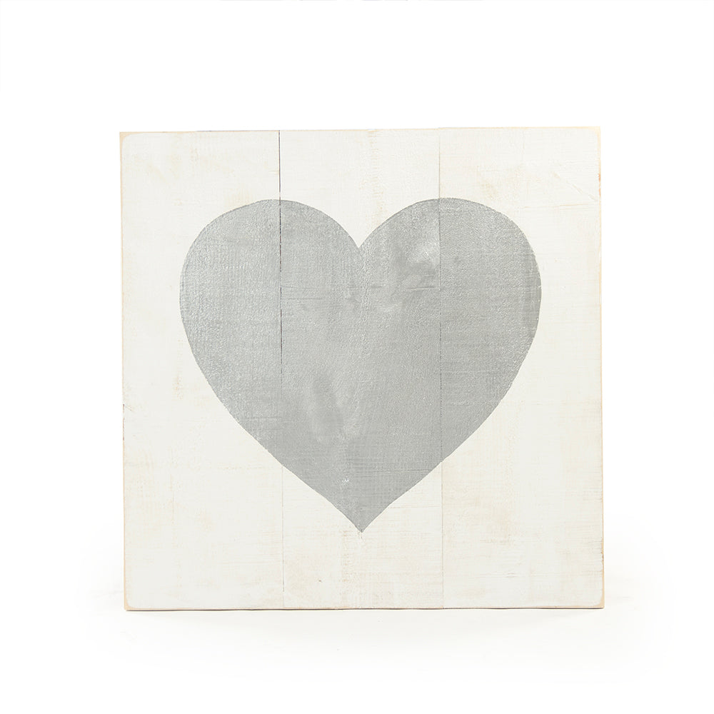 3ft Single Panel Heart Silver