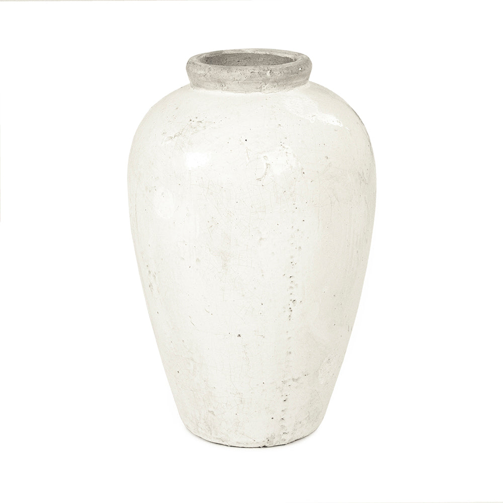 Antique White Ceramic Jar