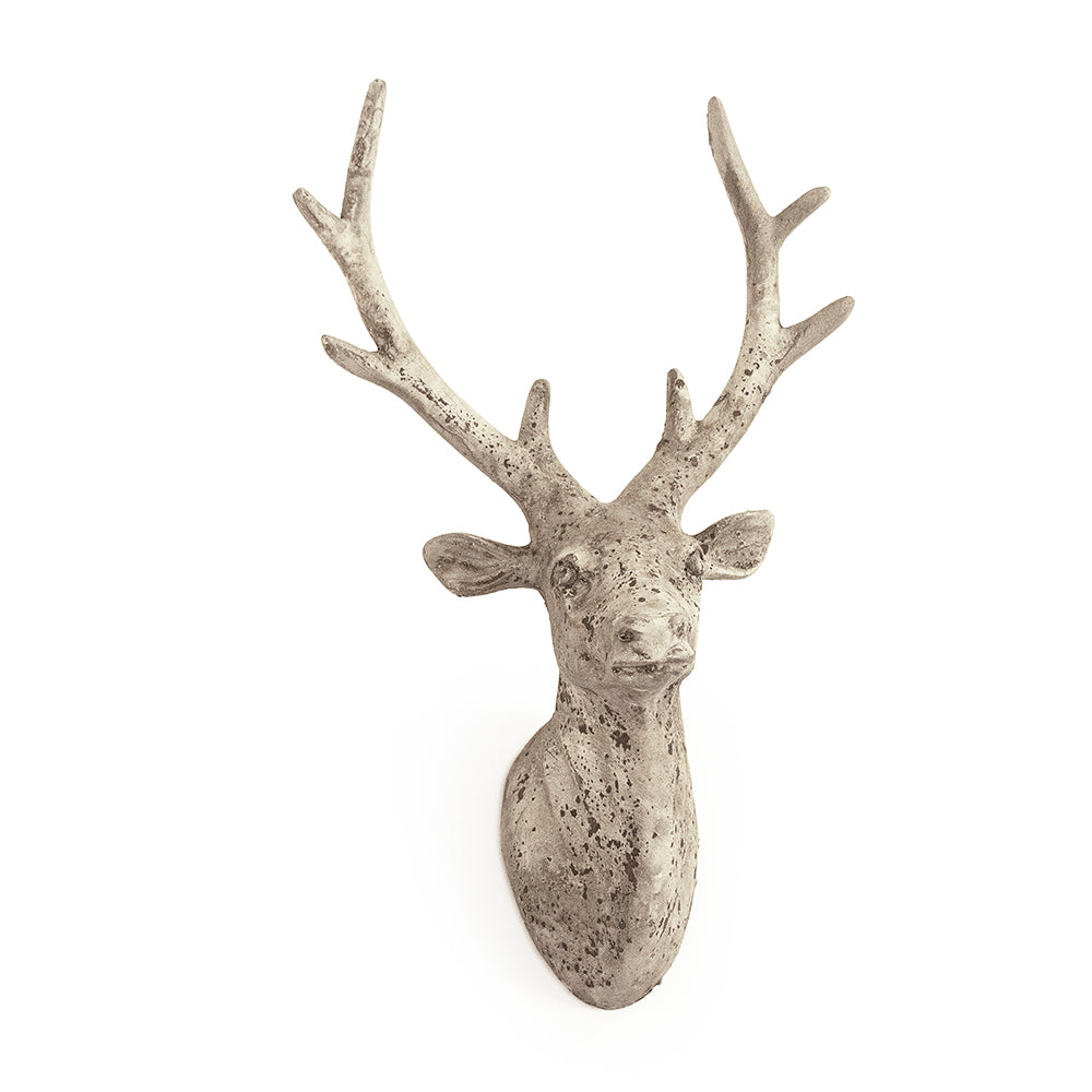 Weathered Grey Deer Head Wall Décor
