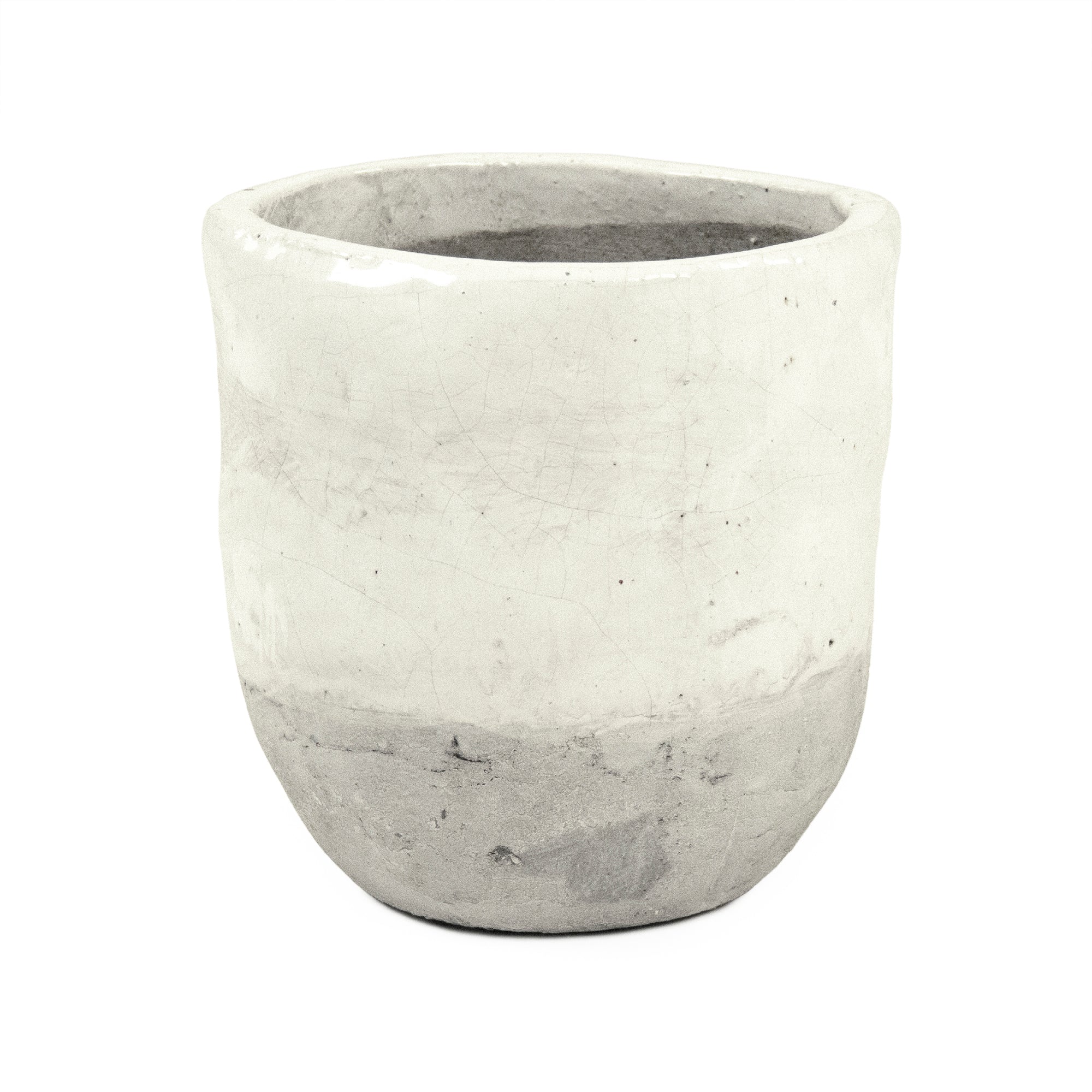 Two Tone Distressed White Vase