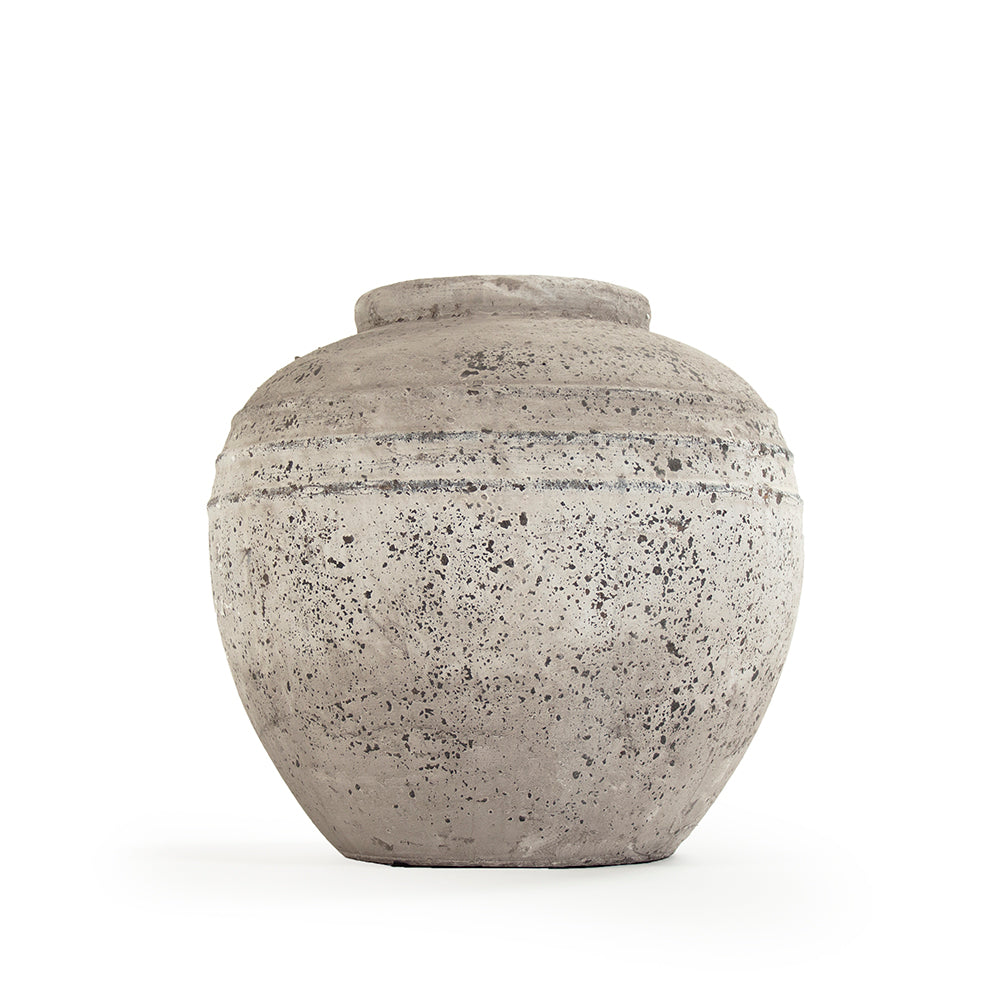 Weathered Stone Ceramic Jar