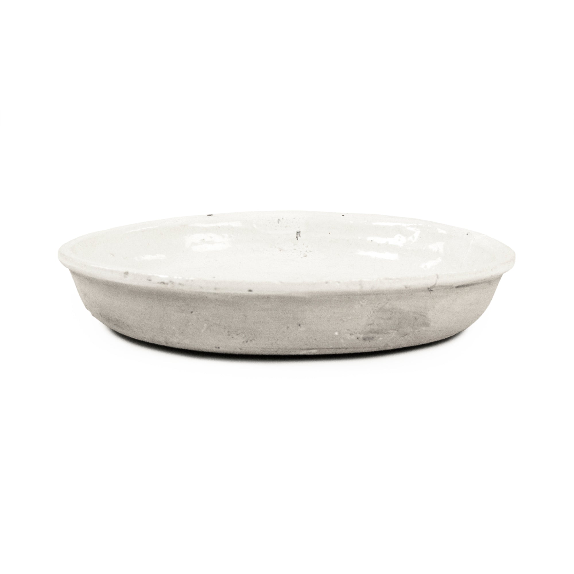 Céline Distressed White Ceramic Plate