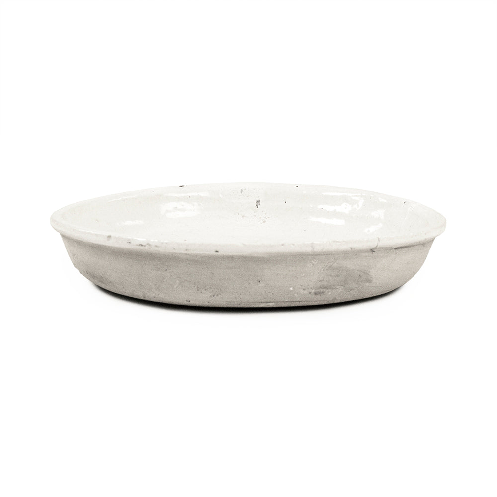 Céline Distressed White Ceramic Plate Large