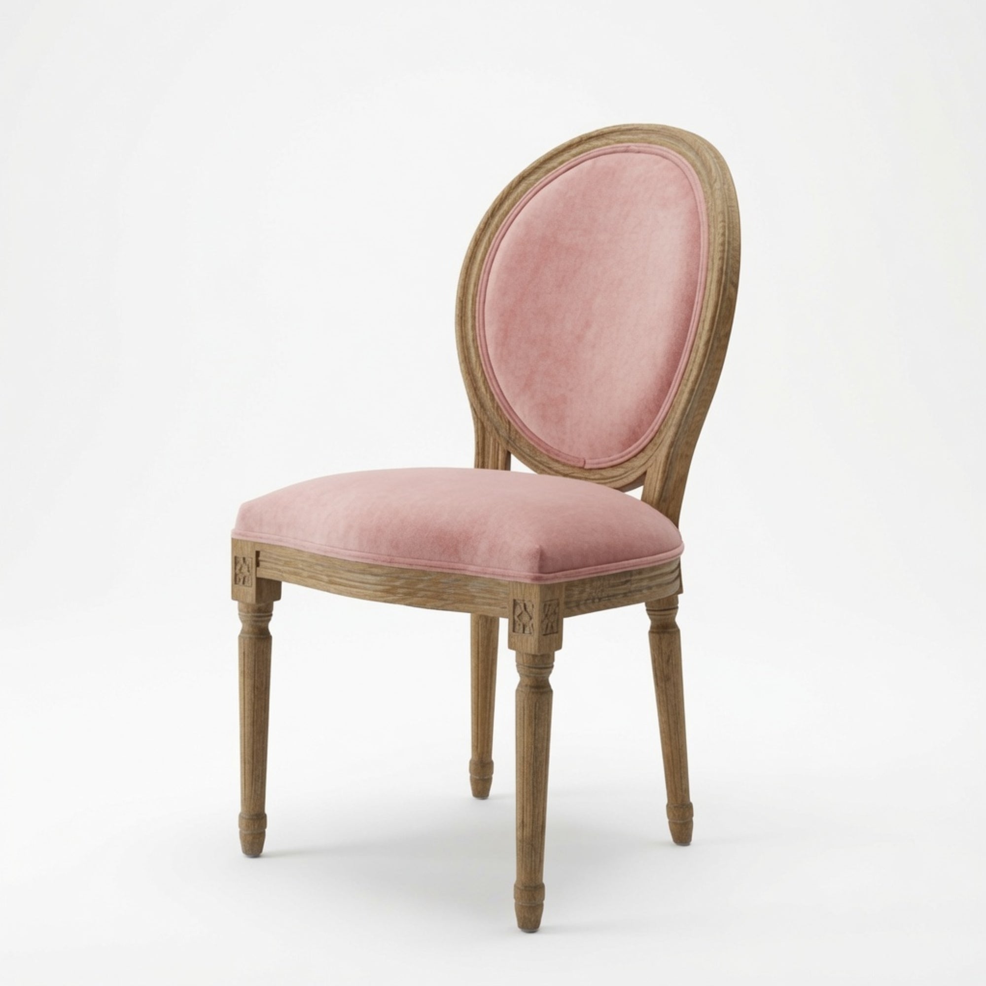 Blush Pink Velvet Medallion Side / Dining Chair