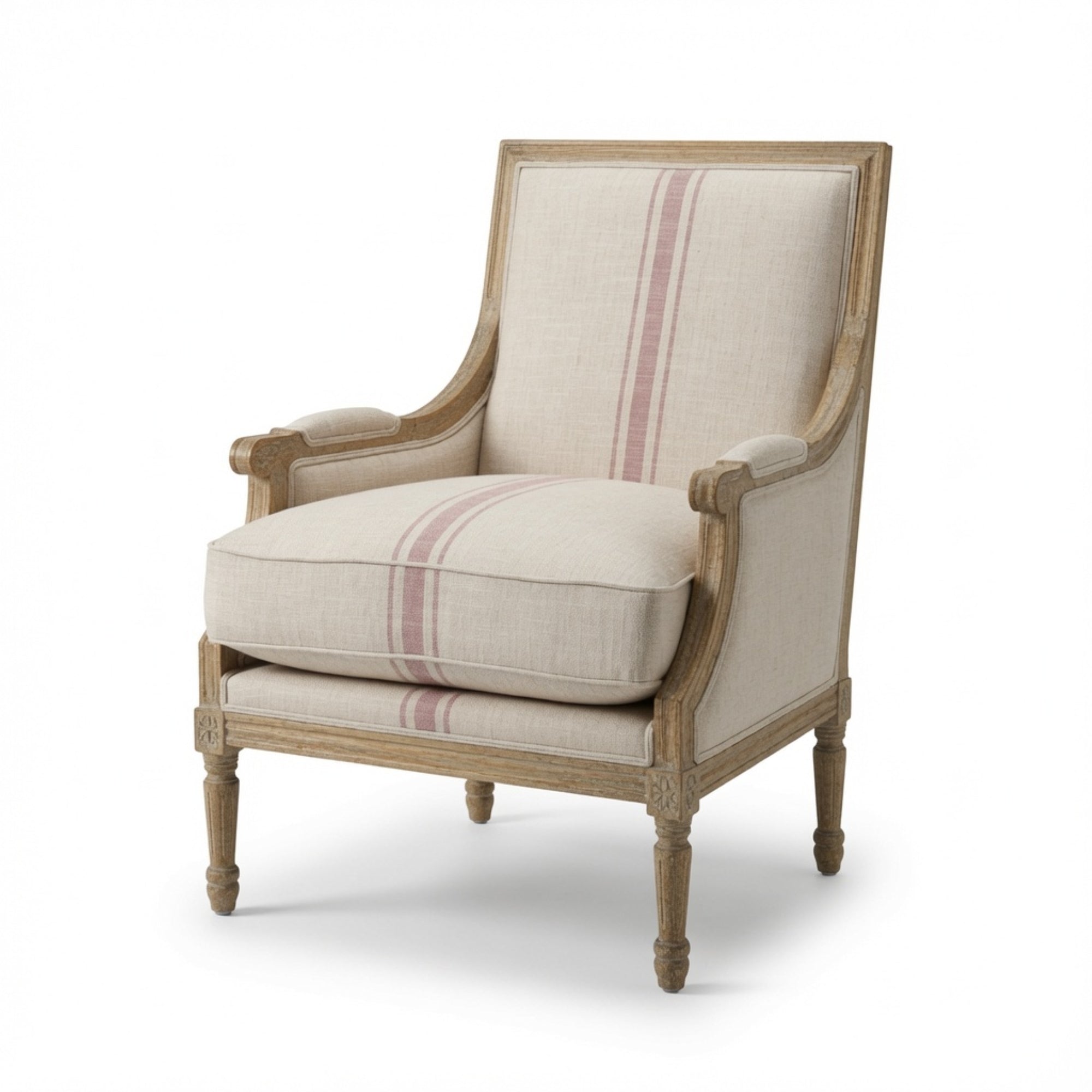 Louis Red Stripe Club Chair