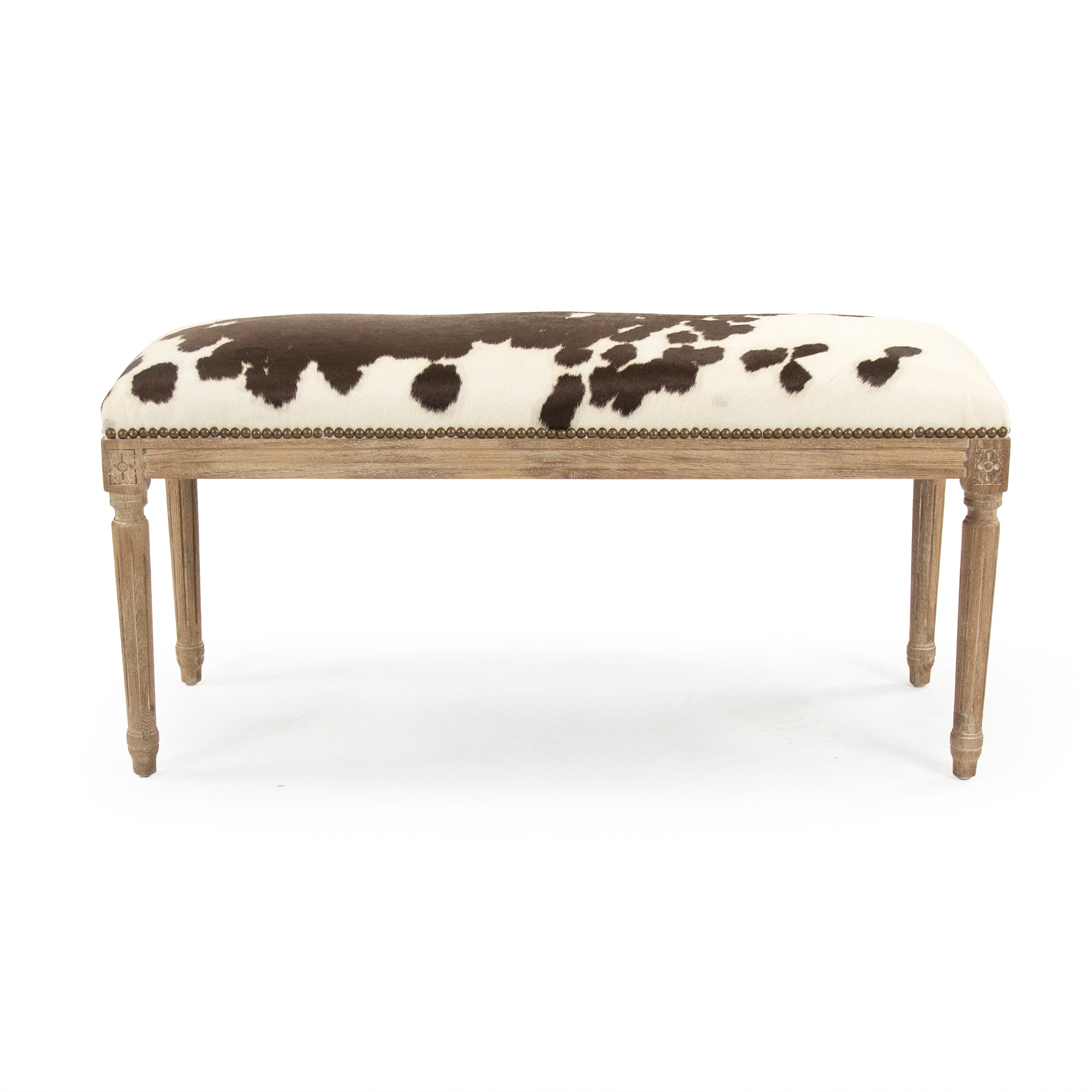 Cow Hide Bench B014 E272 Cow BRWW