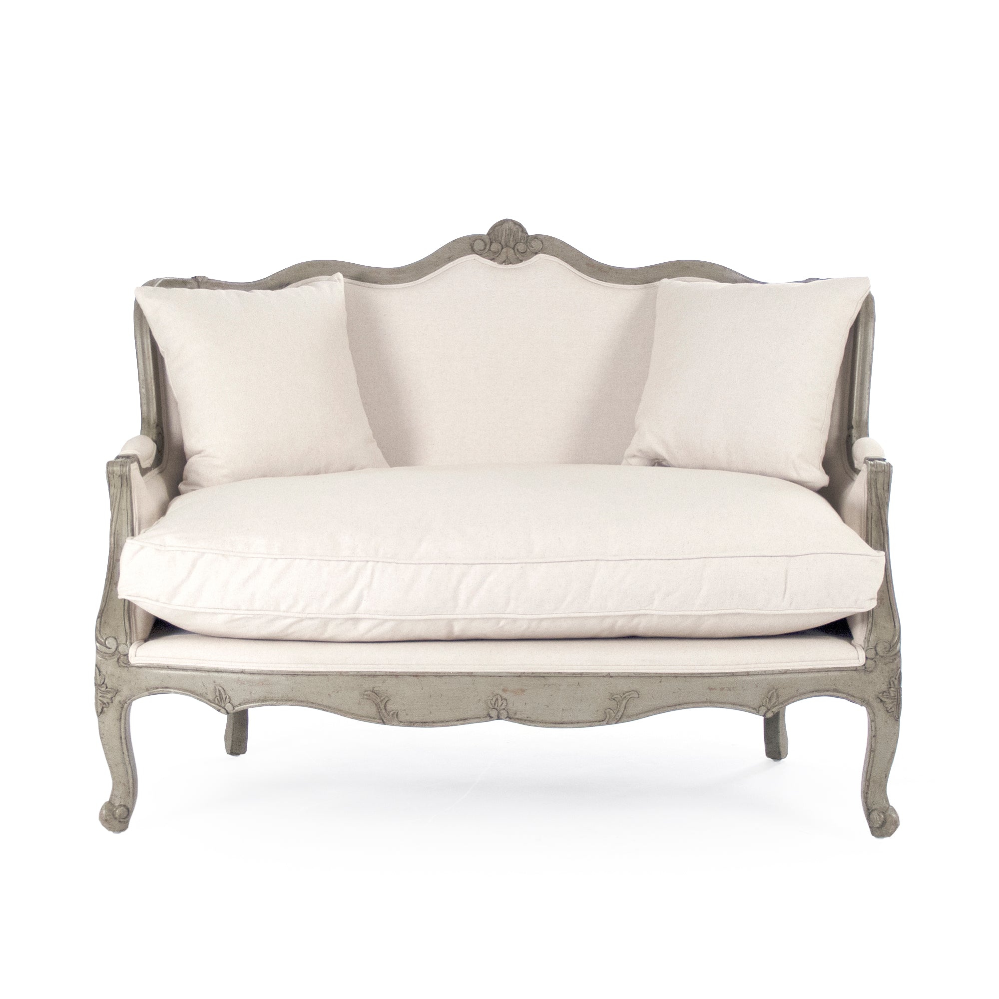 Adele Settee Burlap Back