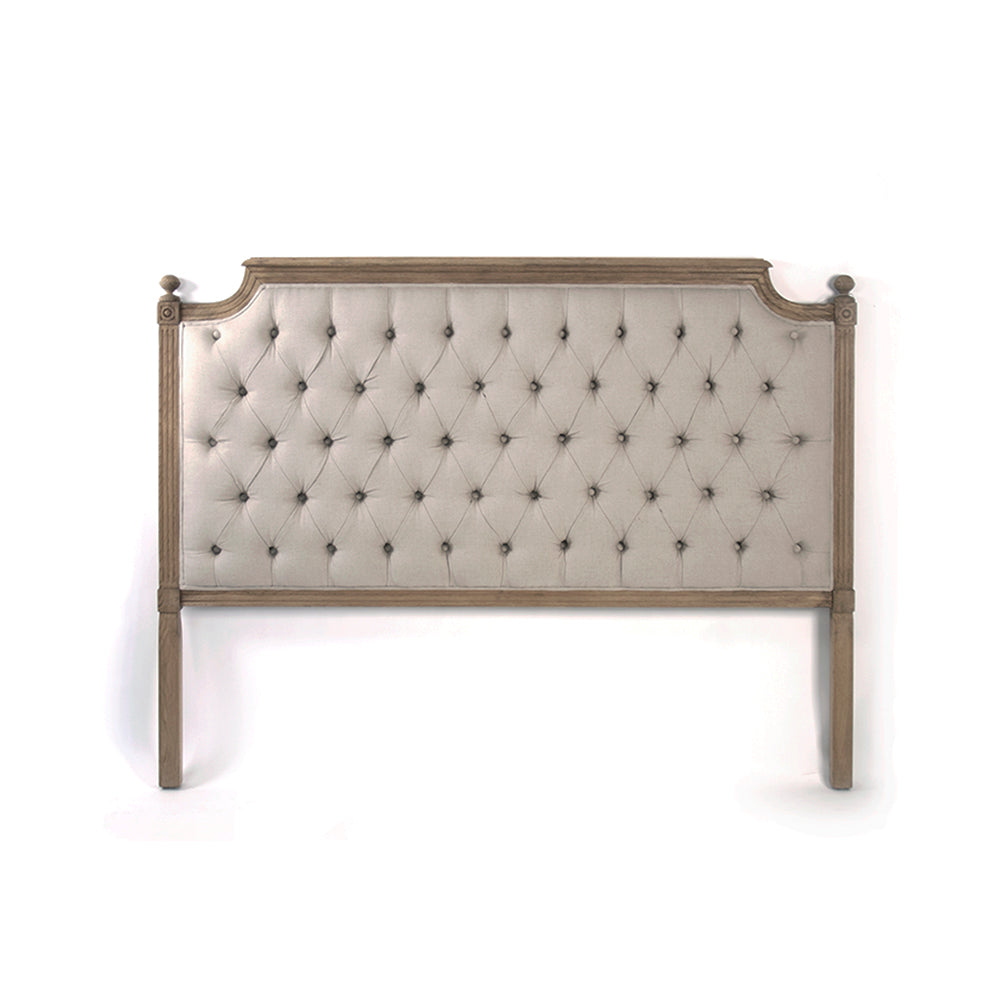 Louis Tufted Headboard (Queen, Natural Linen)