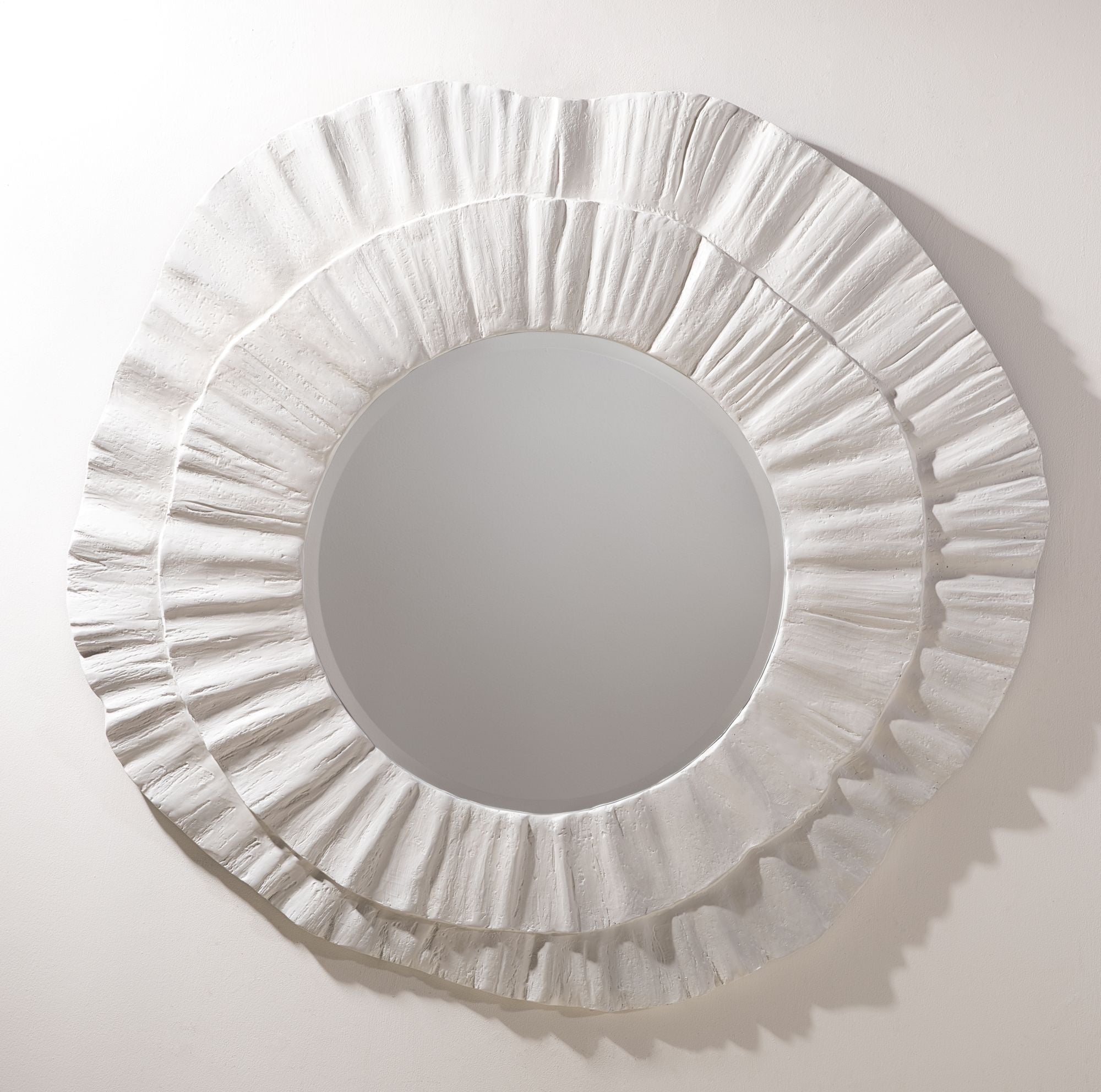 Solterra Textured Resin Beveled Wall Mirror