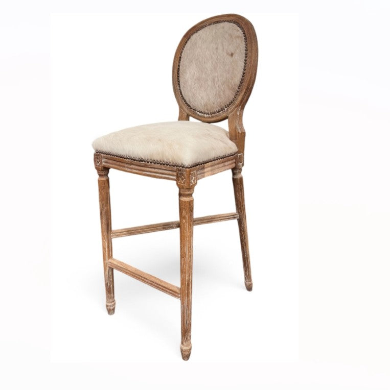 Medallion Cow Hide Bar/ Counter Stool