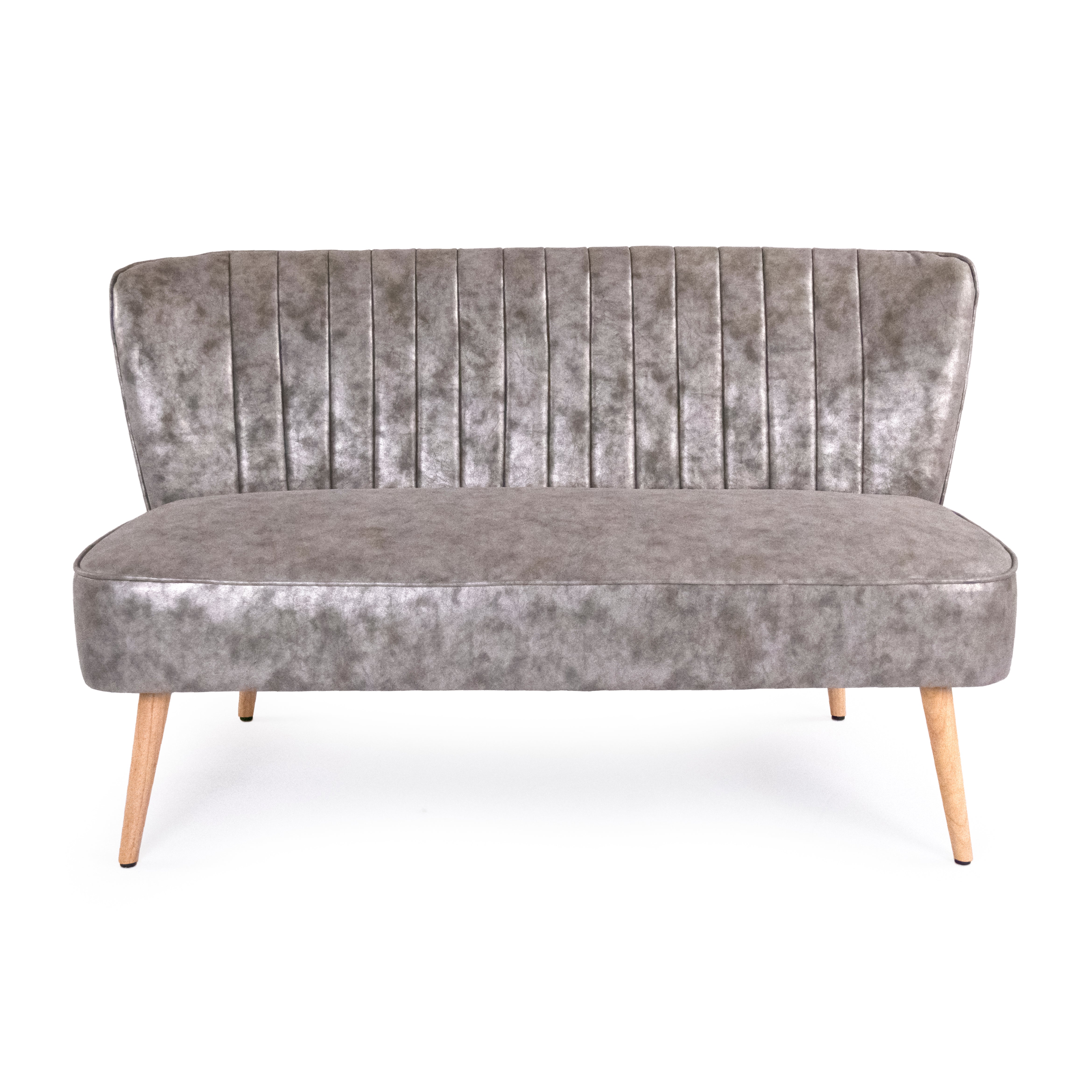 Distressed Grey PU Bench