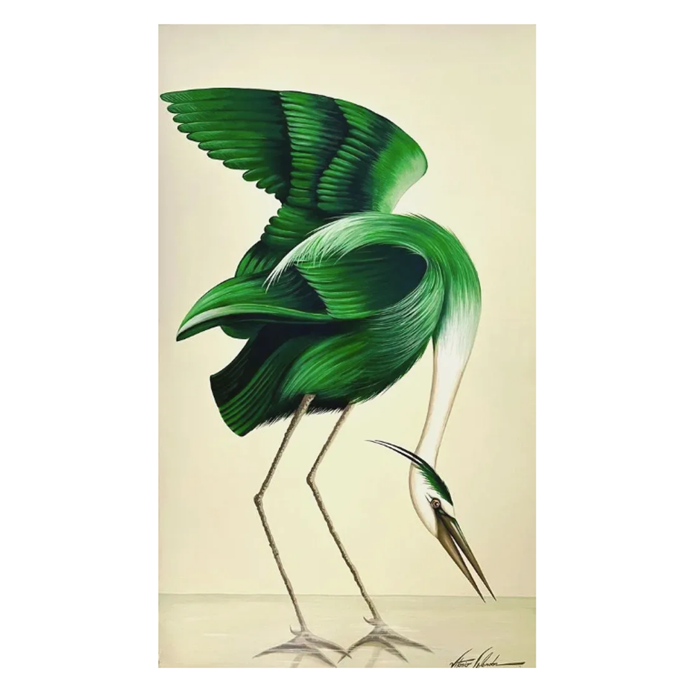 Green Heron l - Size 36"X60"