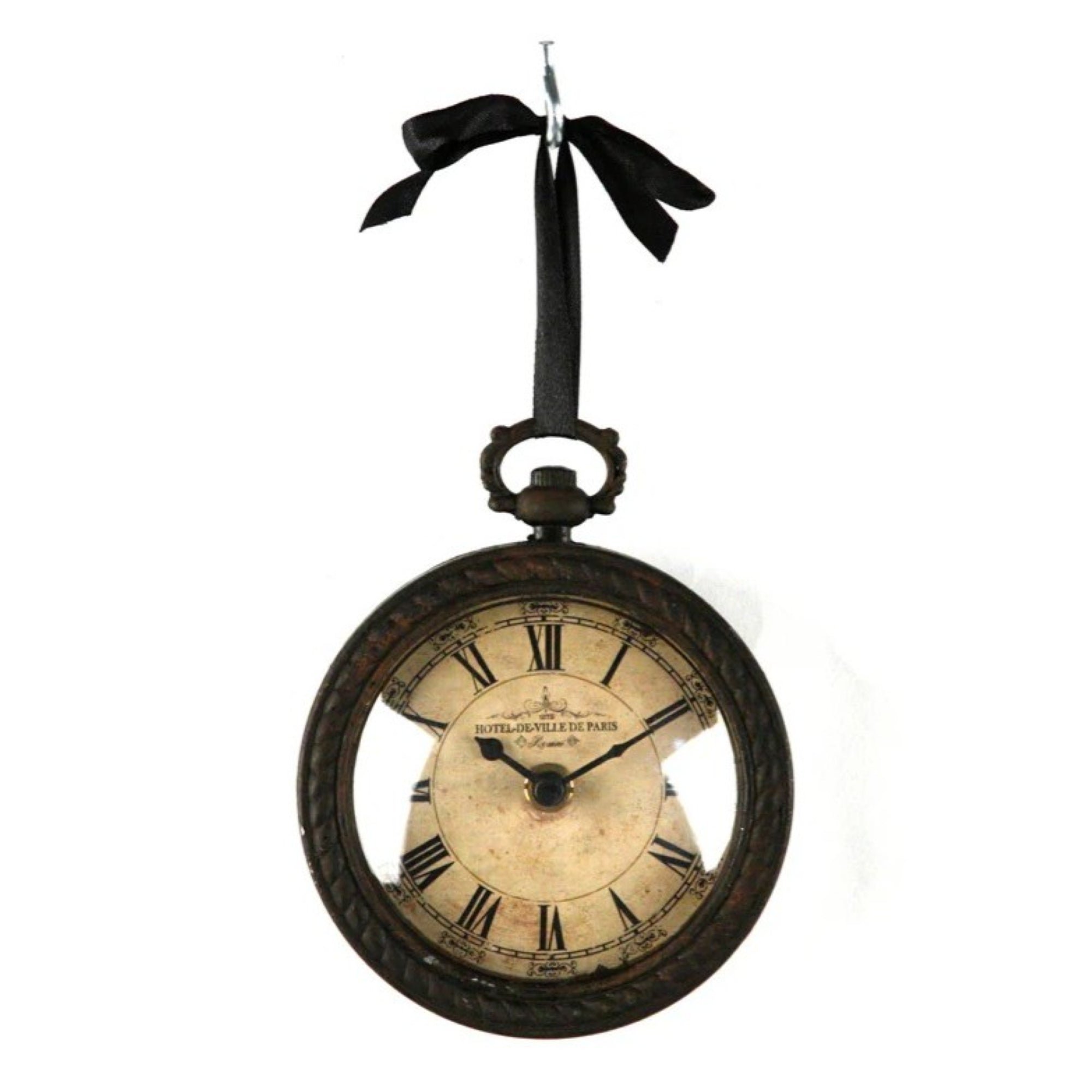Noir Ribbon Glass Wall Clock