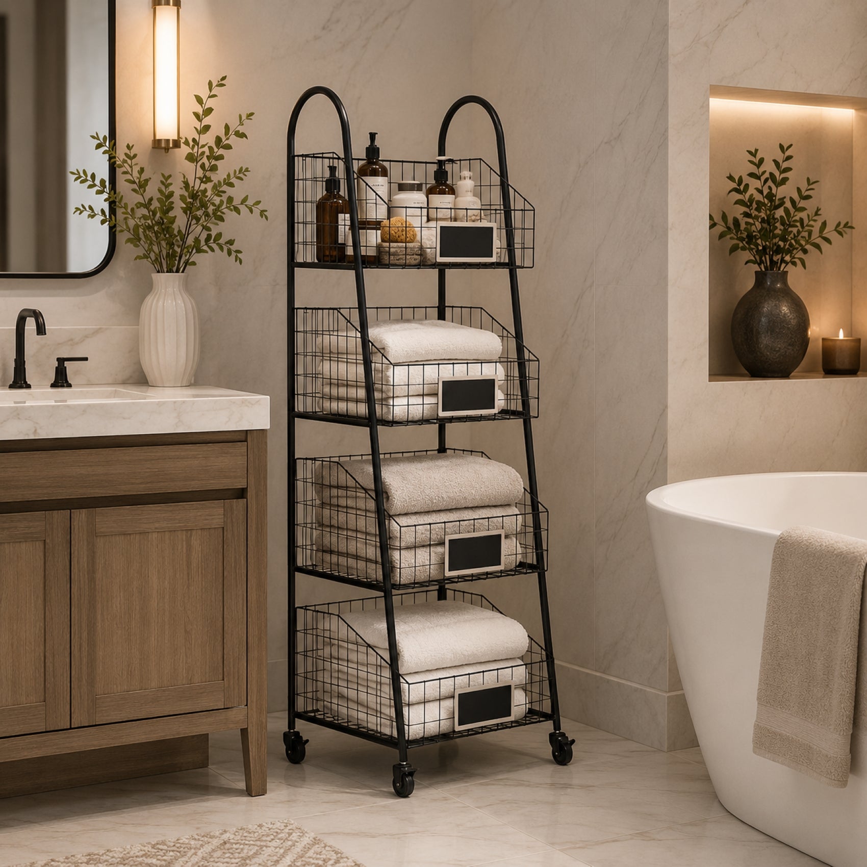 Rafael Basket Storage Cart