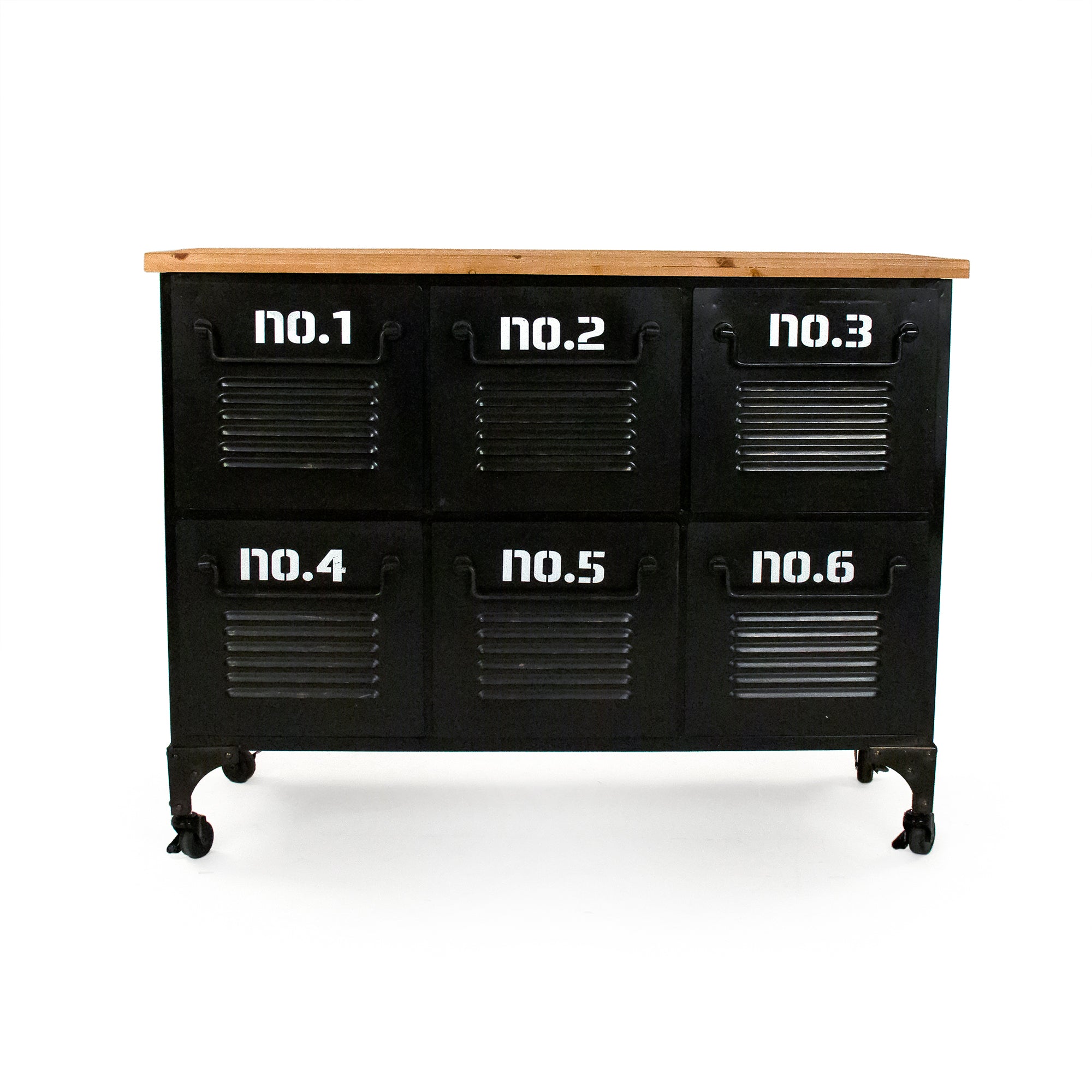 Vintage Industrial Mobile Storage Console Buffet