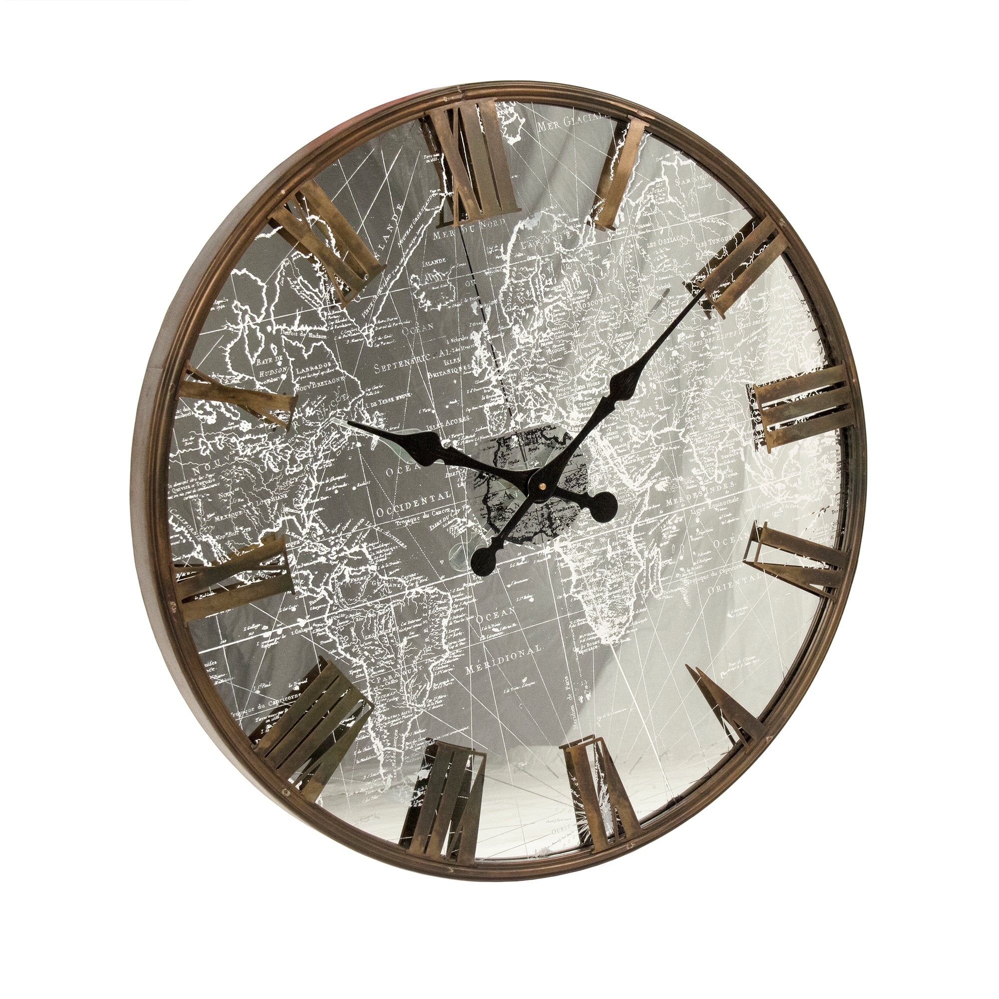 Illuminated World Atlas Mirror Wall Clock