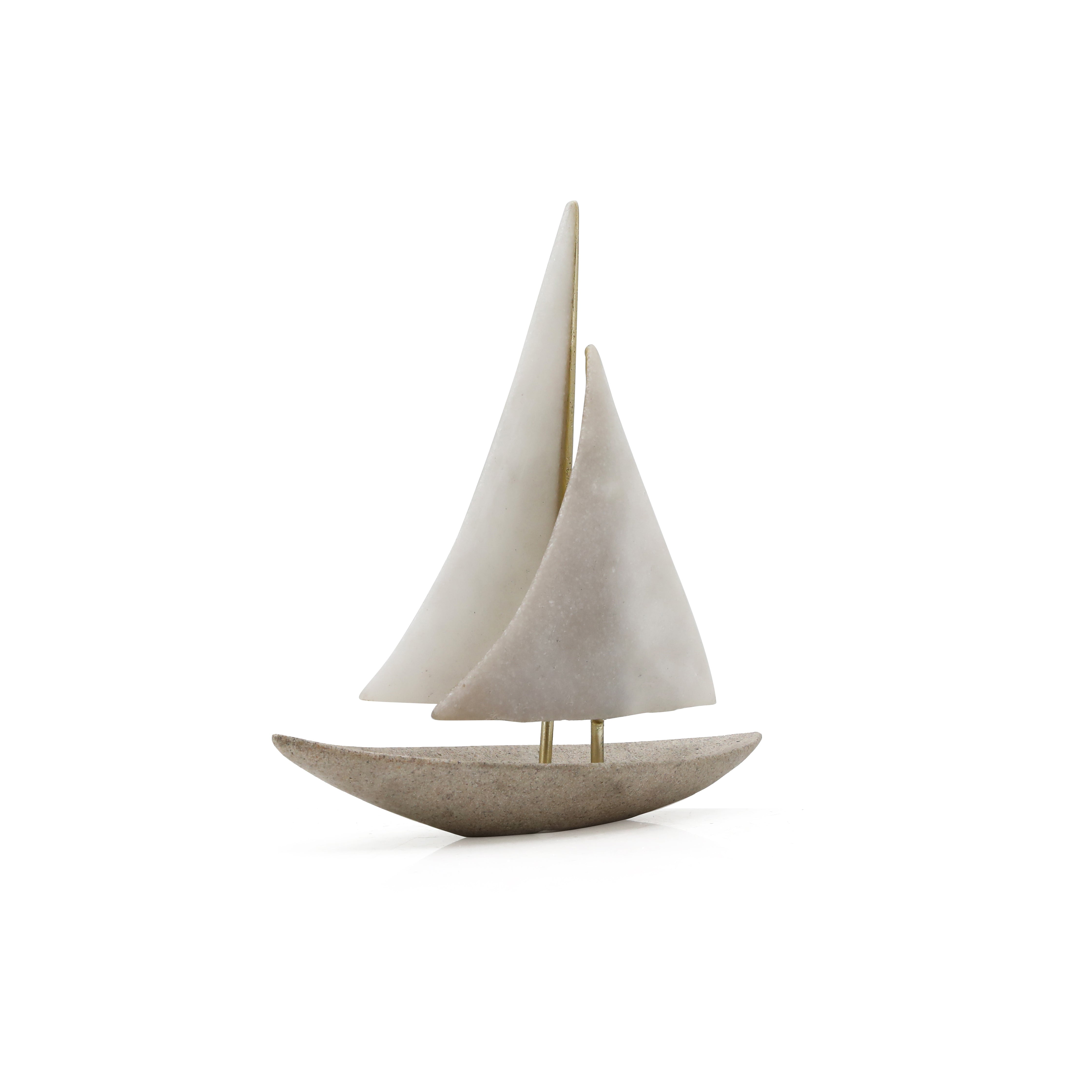 Harbor Crest Resin Sailboat Sculpture