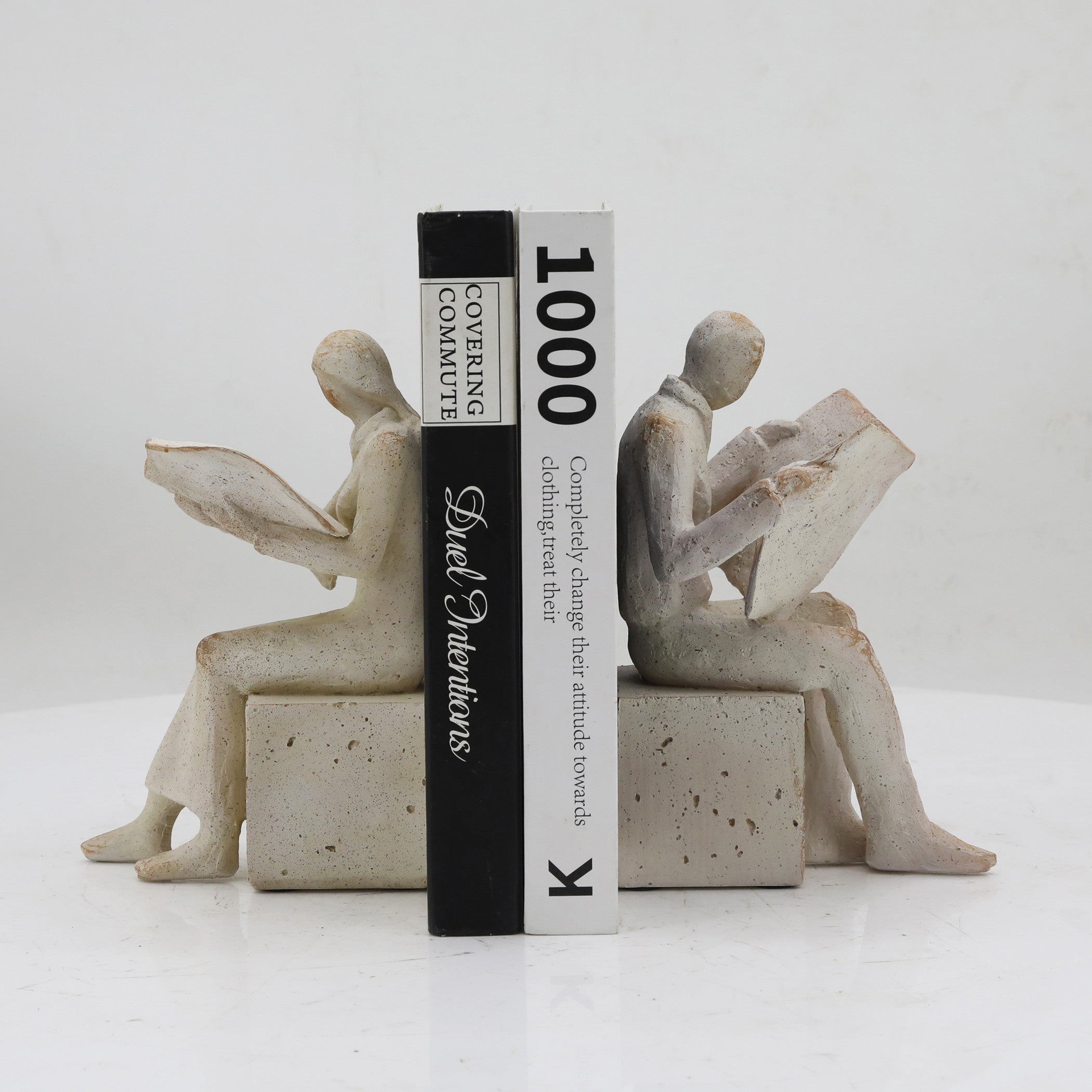 Abstract Man and Lady Bookends, Set of 2