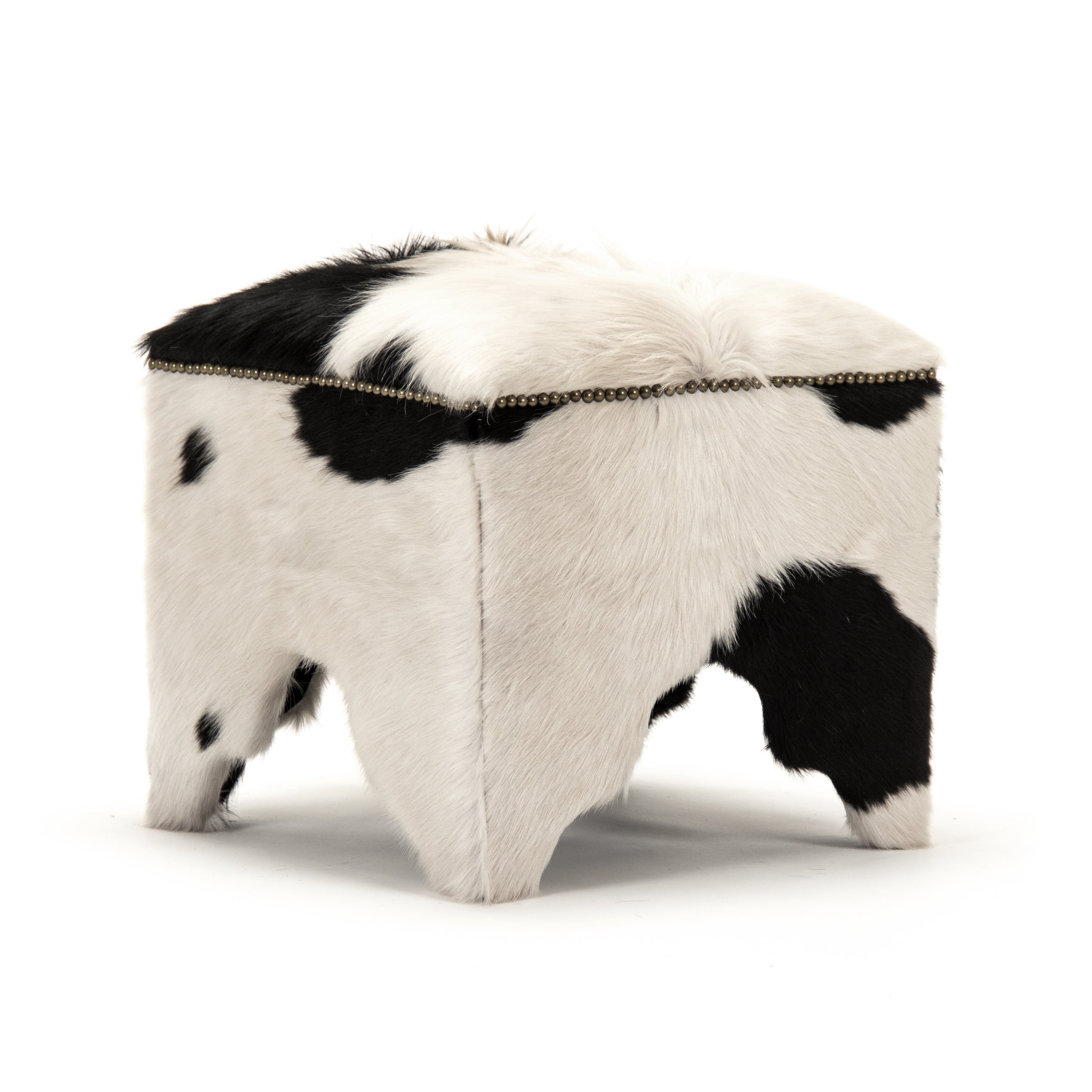 Cow Hide Stool ZEN007 Cow BW
