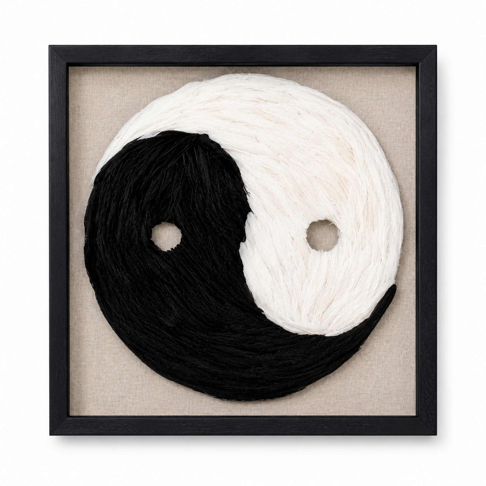 Feather Yin-Yang Shadow Box Wall Art