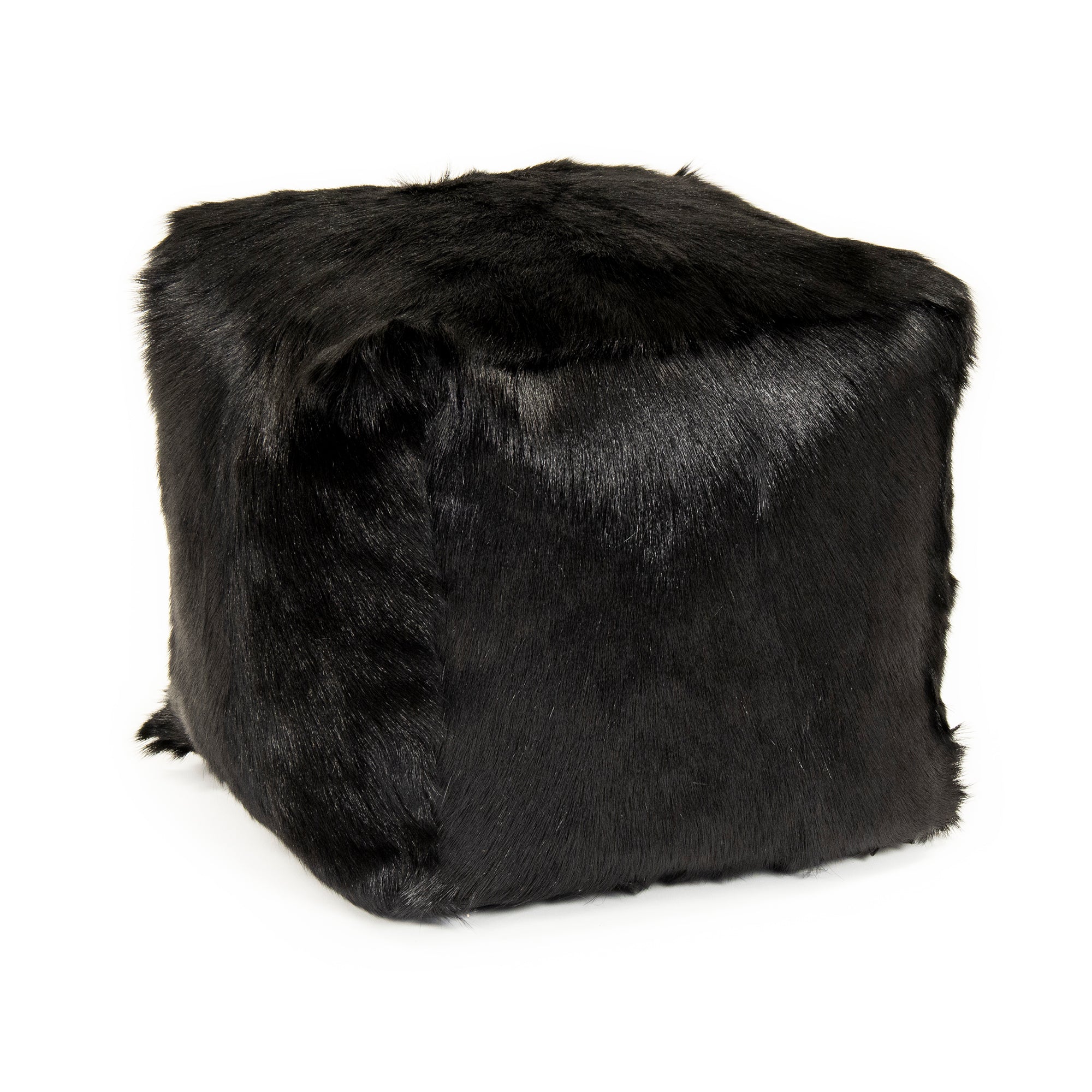 Tibetan Black Goat Fur Pouf