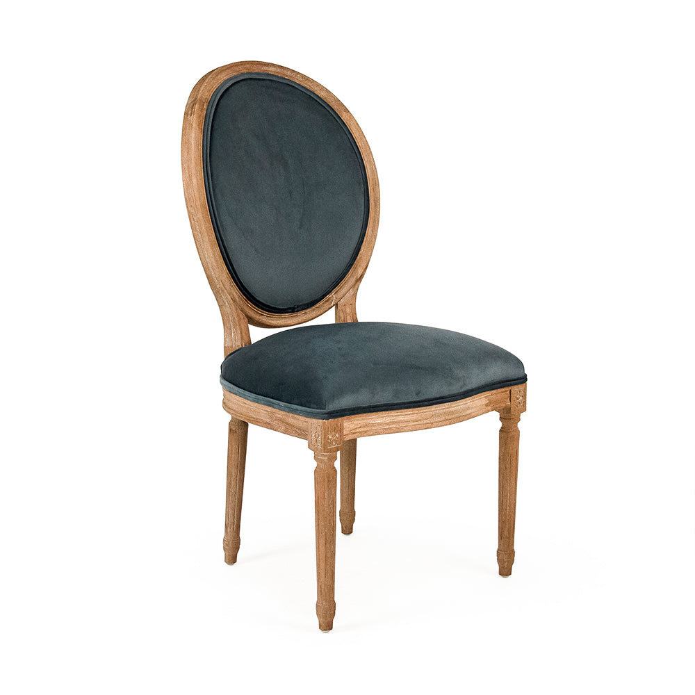 Teal Velvet Medallion Side Chair