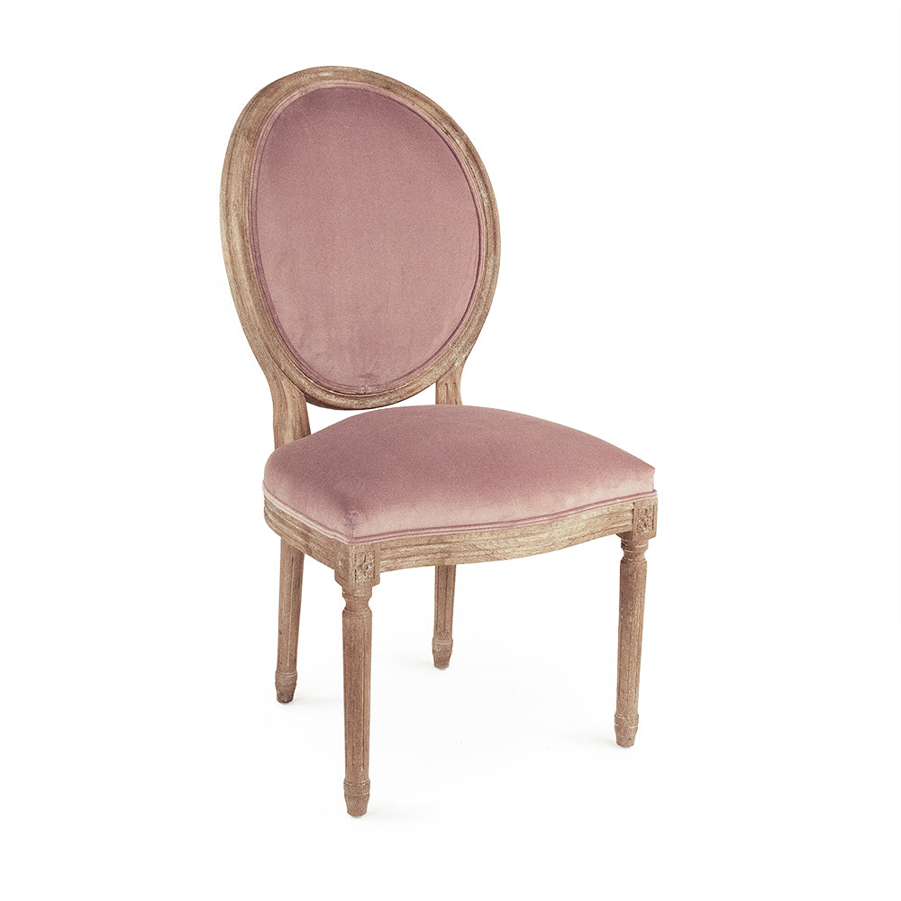 Dusty Rose Velvet Medallion Side Chair