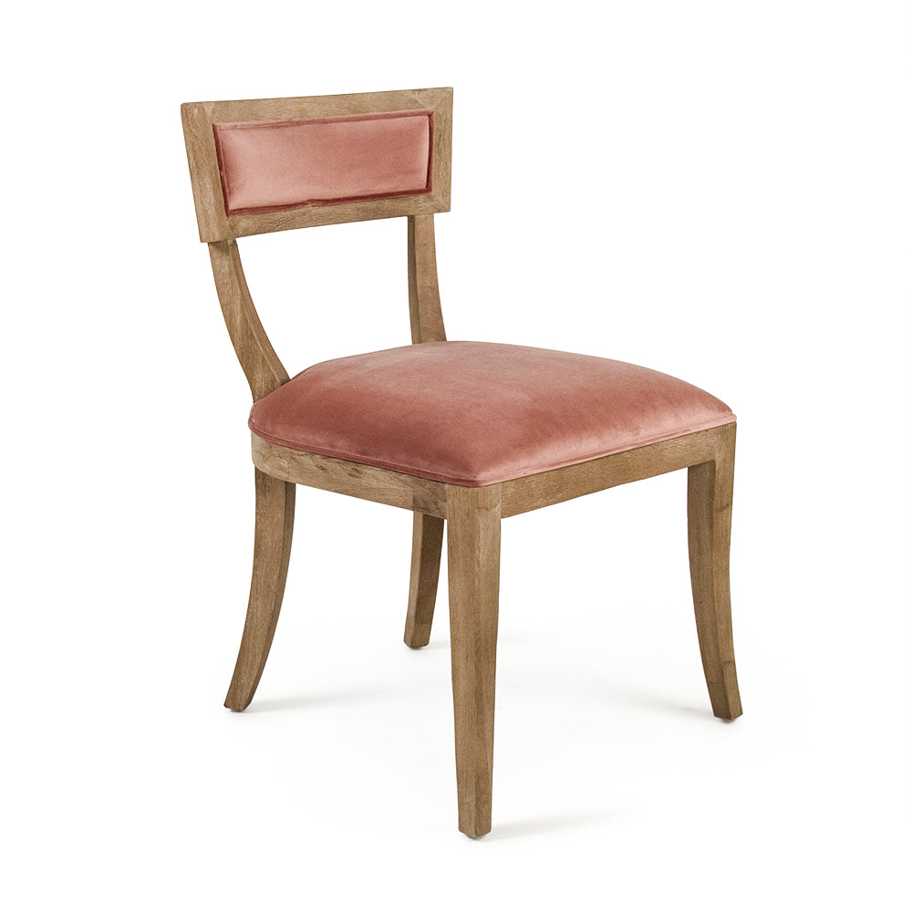 Rose Velvet Carvell Side Chair