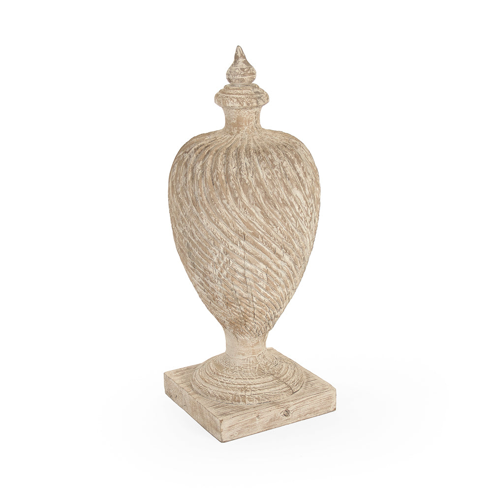 Julius Wooden Urn (Antique White)