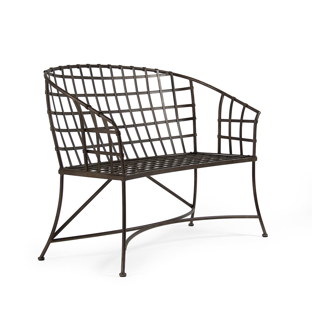 Elara Woven Iron Bench