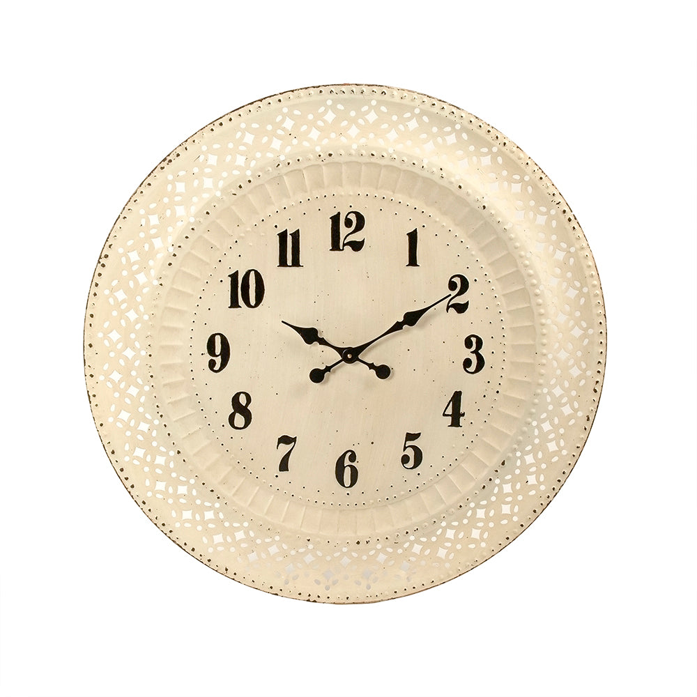 Antique White Metal Wall Clock