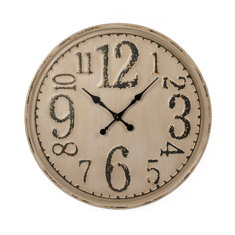 Distressed Metal Wall Clock