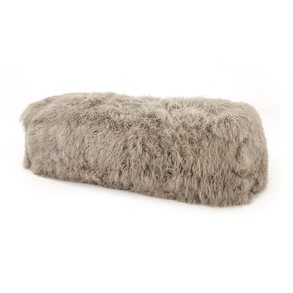 Tibetan Lamb Fur Bench Light Grey
