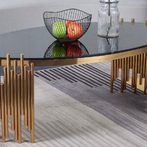 Oval Tempered Glass Coffee Table