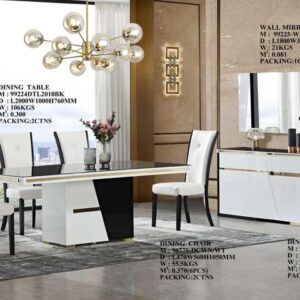 Black and White Glass Top Dining Room Set