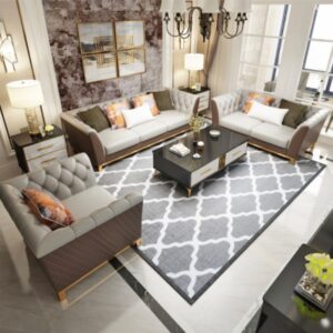 Brown and Cream Living Room Set