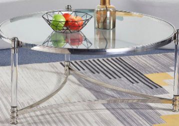 Round glass coffee table