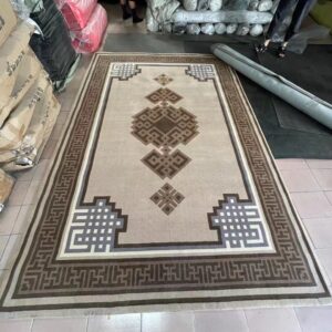Cream and Brown Persian Rug