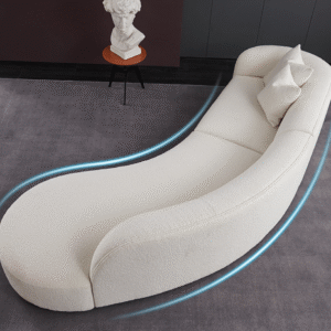 White Teddy Velvet Sectional Couch